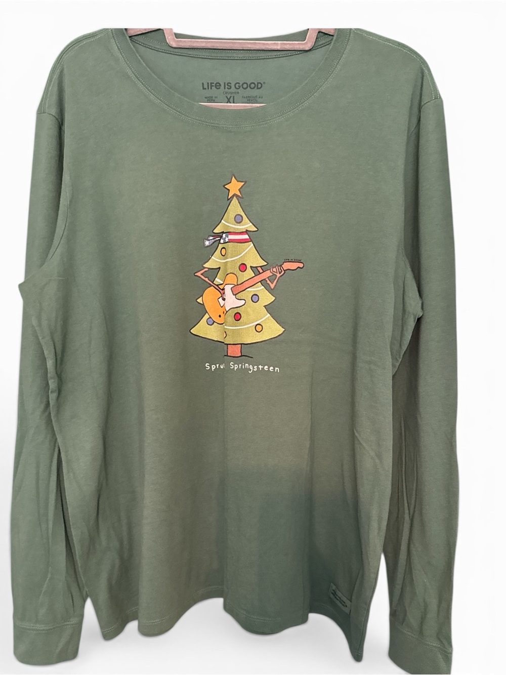 Life Is Good Spruce Springsteen Christmas Tree Long Sleeve Crusher TWomen’s XL